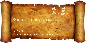 Kuna Ernesztina névjegykártya